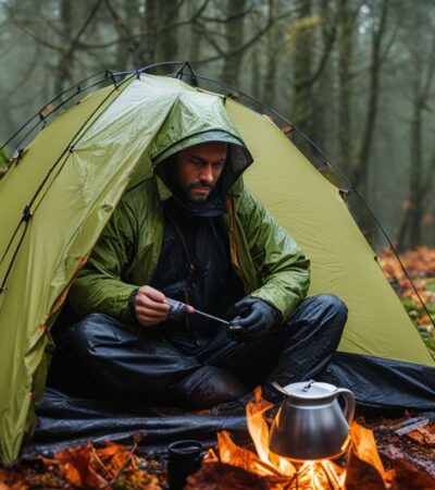zelten bei regen und kälte