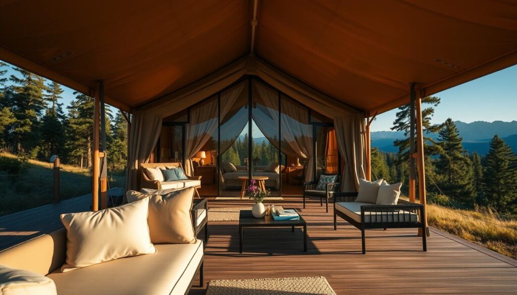 Luxus-Camping Unterkunft mit Terrasse