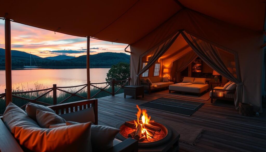 Luxus Glamping Unterkunft am Wasser