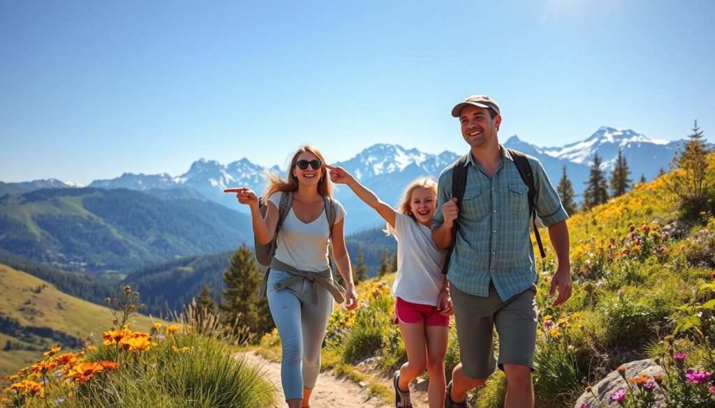 Familienwanderung in den Bergen
