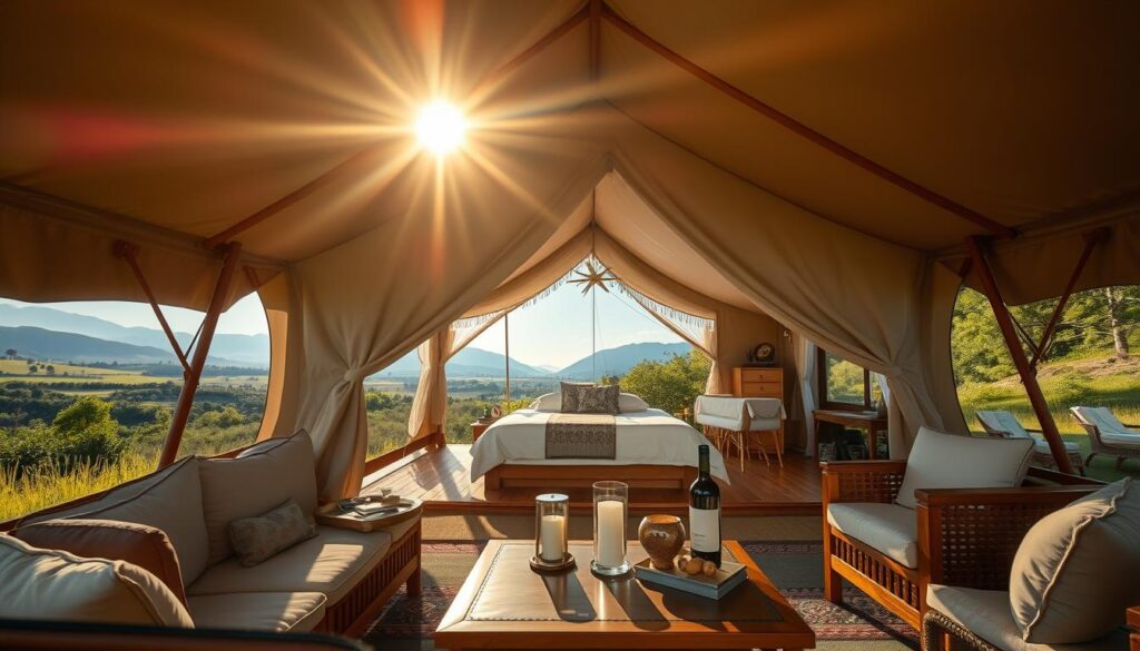 Luxuriöse Glamping Unterkunft mit Komfortausstattung Luxuriöse Glamping Unterkunft mit Komfortausstattung