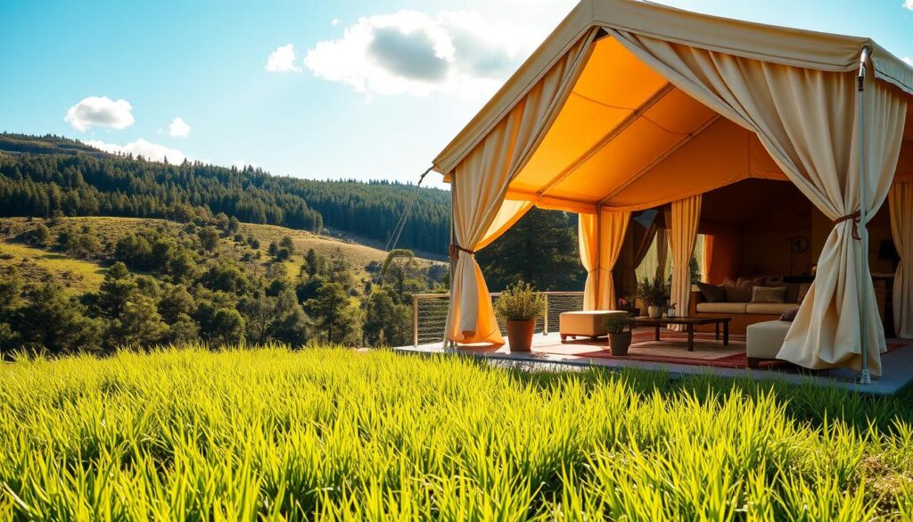 Luxus Zelt mit Terrasse in der Natur Luxus Zelt mit Terrasse in der Natur